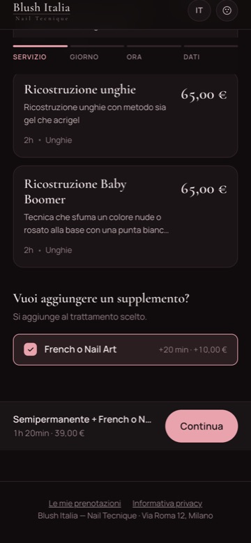 1 · Scegli il servizio