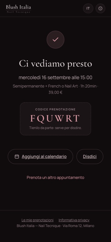 4 · Prenotazione confermata
