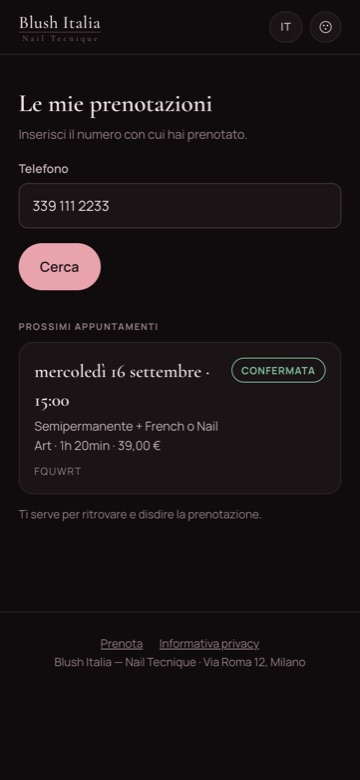 Le mie prenotazioni