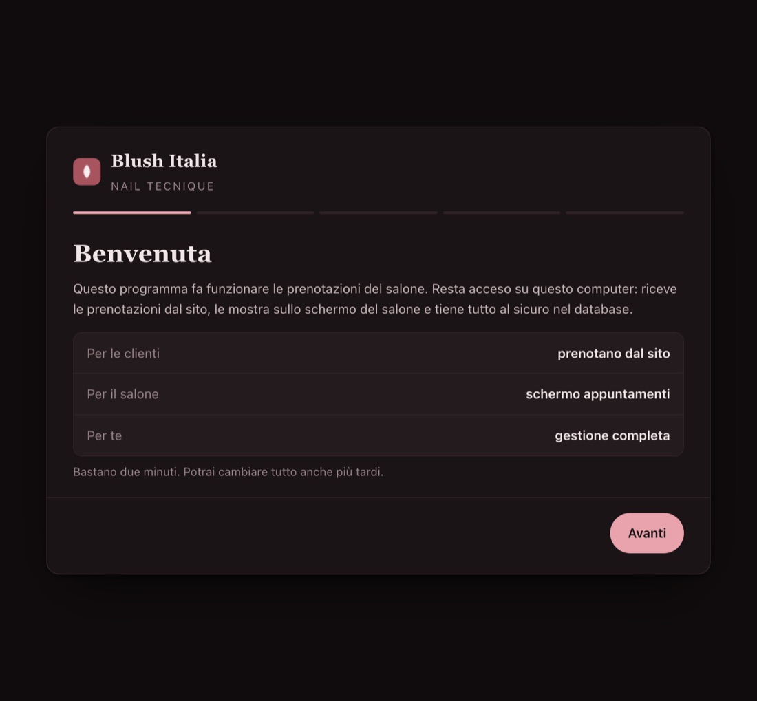 Il primo passaggio della Configurazione.